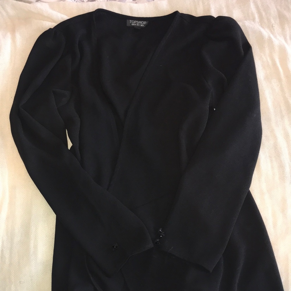 Topshop wrap dress black size 4